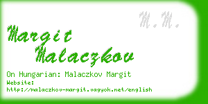 margit malaczkov business card